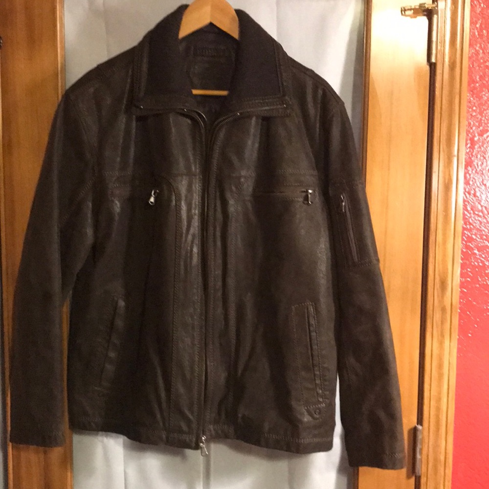Roundtree & Yorke brown leather jacket